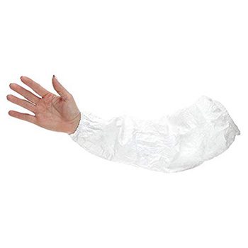 DuPont Tyvek IsoClean Protective Arm Sleeve, 18&quot; Length, White, Elastic Wrist, 100/CS