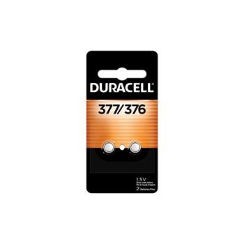 Duracell 376/377 Silver Oxide Button Battery, 2/Pack