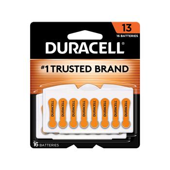 Duracell Size 13 Orange Hearing Aid Batteries, 16/Pack