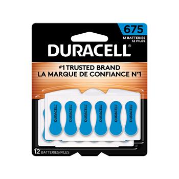 Duracell Size 675 Blue Hearing Aid Batteries, 12/Pack