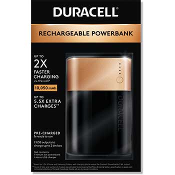 Duracell 3 Day Portable Rechargeable 10050 mAh Powerbank