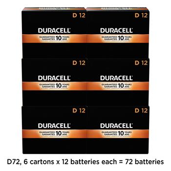 Duracell&#174; Coppertop D Alkaline Batteries, 72/CT
