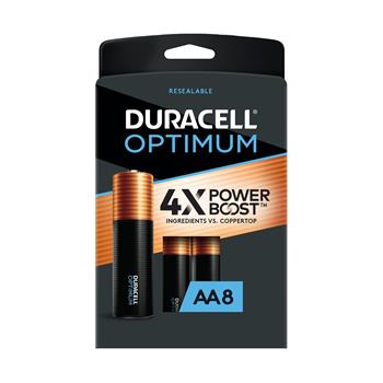 Duracell&#174; Optimum AA Batteries with Resealable Package, 8/PK