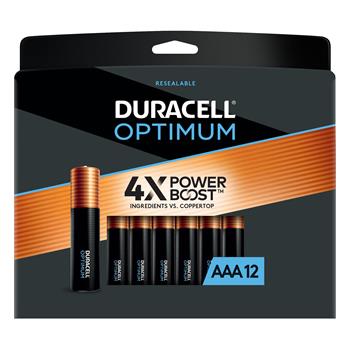 Duracell&#174; Optimum AAA Batteries with Resealable Package, 12/PK