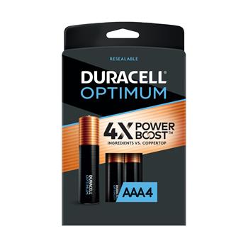 Duracell&#174; Optimum AAA Batteries with Resealable Package, 4/PK