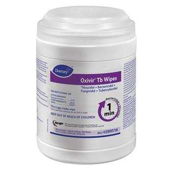 Diversey Oxivir TB Disinfectant Wipes, 6 x 7, White, 160/Canister, 12 Canisters/Carton
