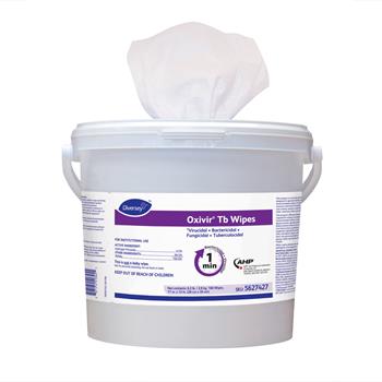Diversey Oxivir TB Disinfectant Wipes, 6 x 7, White, 160/Bucket, 4 Bucket/Carton