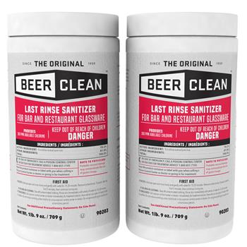 Diversey Beer Clean Last Rinse Glass Sanitizer, Powder, 25 oz Container, 2/Carton