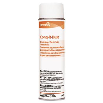 Diversey Conq-r-Dust Dust Mop/Dust Cloth Treatment, Amine Scent, 17oz Aerosol, 12/Carton