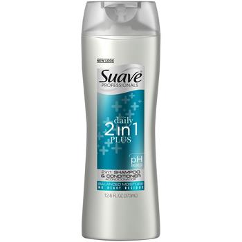 Diversey Suave Shampoo Plus Conditioner, 12.6 oz Bottle, 6/Carton