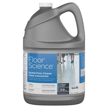 Diversey Floor Science Neutral Floor Cleaner Concentrate, Slight Scent, 1 gal, 4/Carton