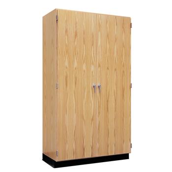 Diversified Woodcrafts Tall Storage Cabinet, Solid Doors, 36&quot;W x 22&quot;D x 84&quot;H, 6 Shelves, Oak