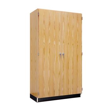 Diversified Woodcrafts Tall Storage Cabinet, Solid Doors, 48&quot;W x 22&quot;D x 84&quot;H, 6 Shelves, Oak