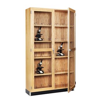 Diversified Woodcrafts Microscope Storage Cabinet, 48&quot;W x 16&quot;D x 84&quot;H, Oak