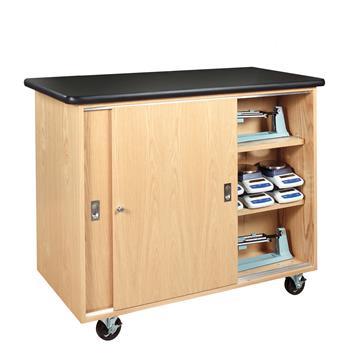 Diversified Woodcrafts Mobile Balance Storage Cabinet, 48&quot;W x 24&quot;D x 36&quot;H, Laminate Top, Black/Oak