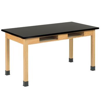 Diversified Woodcrafts Compartment Table, 30&quot;D x 60&quot;W x 36&quot;H, Laminate Top, Black/Oak