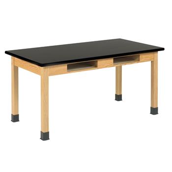 Diversified Woodcrafts Compartment Table, 24&quot;D x 72&quot;W x 30&quot;H, Laminate Top, Black/Oak