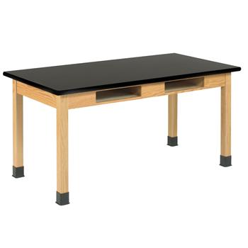 Diversified Woodcrafts Compartment Table, 24&quot;D x 60&quot;W x 30&quot;H, Laminate Top, Black/Oak