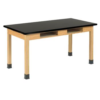 Diversified Woodcrafts Compartment Table, 24&quot;D x 60&quot;W x 36&quot;H, Laminate Top, Black/Oak