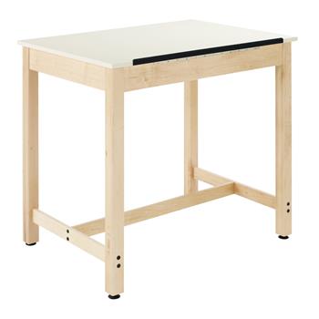 Diversified Woodcrafts One-Piece Art/Drafting Table, 42&quot;W x 30&quot;D x 39-3/4&quot;H, Almond/Maple