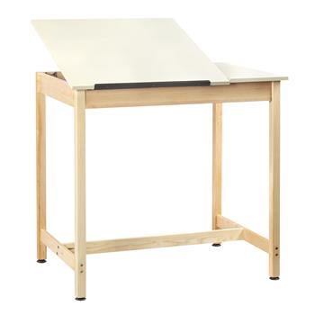 Diversified Woodcrafts Two-Piece Art/Drafting Table, 42&quot;W x 30&quot;D x 39-3/4&quot;H, Almond/Maple