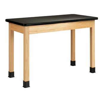 Diversified Woodcrafts Plain Apron Table, 24&quot;D x 48&quot;W x 36&quot;H, Laminate Top, Black/Oak