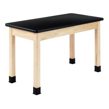 Diversified Woodcrafts Plain Apron Table, 24&quot;D x 48&quot;W x 30&quot;H, Laminate Top, Black/Maple