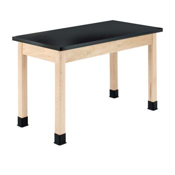 Diversified Woodcrafts Plain Apron Table, 24&quot;D x 48&quot;W x 30&quot;H, ChemGuard Top, Black/Maple