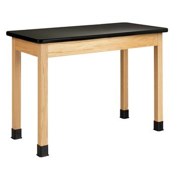 Diversified Woodcrafts Plain Apron Table, 30&quot;D x 60&quot;W x 36&quot;H, Laminate Top, Black.Oak