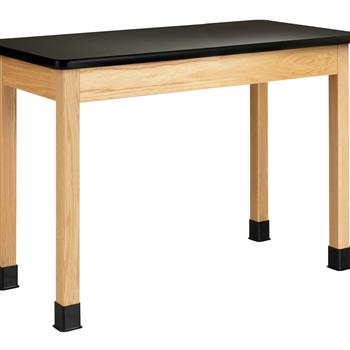 Diversified Woodcrafts Plain Apron Table, 24&quot;D x 54&quot;W x 36&quot;H, Laminate Top, Black/Oak