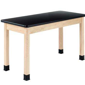 Diversified Woodcrafts Plain Apron Table, 24&quot;D x 54&quot;W x 36&quot;H, Laminate Top, Black/Maple