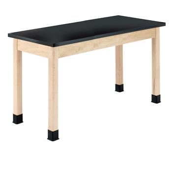 Diversified Woodcrafts Plain Apron Table, 24&quot;D x 54&quot;W x 36&quot;H, ChemGuard Top, Black/Maple