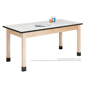 Diversified Woodcrafts Plain Apron Table, 24&quot;D x 54&quot;W x 30&quot;H, Laminate Imprint Top, Maple