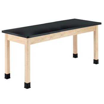 Diversified Woodcrafts Plain Apron Table, 24&quot;D x 60&quot;W x 30&quot;H, ChemGuard Top, Black/Maple
