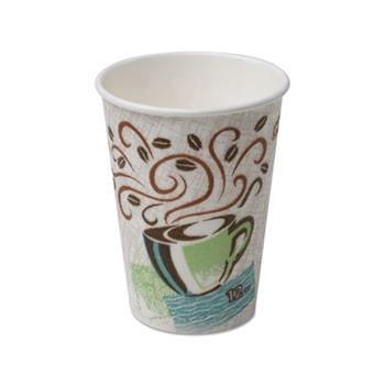 Dixie&#174; Perfectouch 12 oz Insulated Paper Hot Coffee Cups, Fit Large Lids, Coffee Haze, 500/Carton