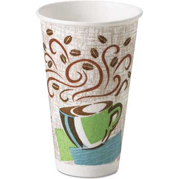 Dixie&#174; Perfectouch 16 oz Insulated Paper Hot Coffee Cups, Fit Large Lids, Coffee Haze, 500/Carton