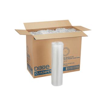 Dixie Straw-Slotted Lids For 14-24 oz Pete Cold Cups, Clear, 1,000/Carton