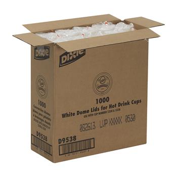 Dixie Dome Plastic Hot Cup Lids, Small, White, 1,000/Carton