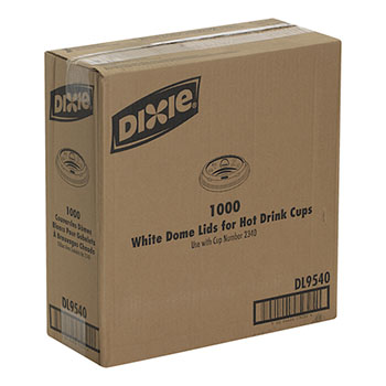 Dixie&#174; Dome Plastic Hot Cup Lids, Medium, White, 1,000/Carton
