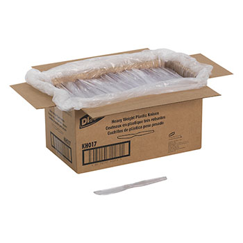 Dixie Disposable Plastic Knives, Heavy Weight, Plastic, 7-1/2&quot; L, Crystal Clear, 1000 Knives/Carton