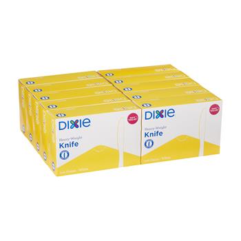 Dixie Knives, Heavy Weight, Plastic, 7-1/2&quot; L, White, 100 Knives/Box, 10 Boxes/Carton