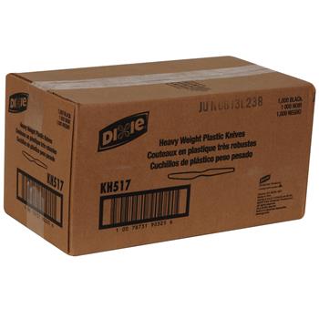 Dixie Heavy-Weight Disposable Plastic Knives, Black, 1,000/Carton