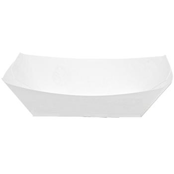 Dixie Kant Leek Polycoated Paper Food Tray, 3 lb. Capacity, White, 500/CT