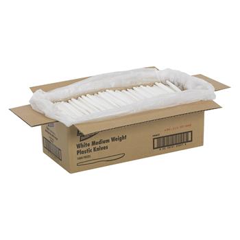 Dixie Medium-Weight Polypropylene Disposable Plastic Knives, White, 1,000/Carton