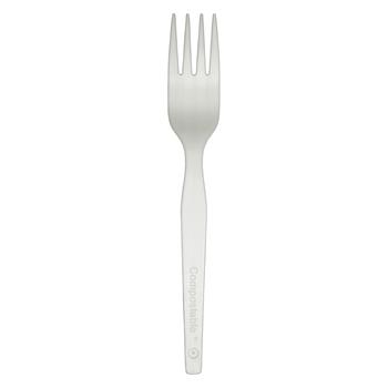 Dixie Ultra Smartstock Series-O Compostable Fork, Plastic, Natural, 40 Forks/Pack, 24 Packs/Carton