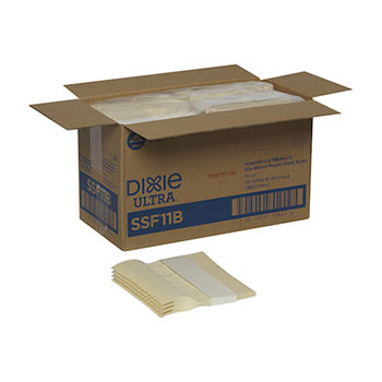 Dixie Ultra Smartstock Series-O Fork Refill, Medium Weight, Bio-Blend Plastic, Beige, 40 Forks/Pack, 24 Packs/Carton