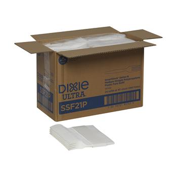 Dixie Ultra Smartstock&#160;Series-B Fork Refill, Medium Weight, Plastic, White, 40 Forks/Pack, 24 Packs/Carton