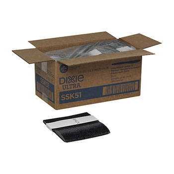 Dixie Ultra Smartstock Series-O Medium-Weight Plastic Knife Refill, Black, 960/Carton