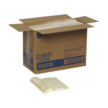 Dixie Ultra Smartstock Series-O Spoon Refill, Medium Weight, Bio-Blend Plastic, Beige, 40 Spoons/Pack, 24 Packs/Carton