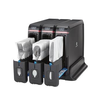 Dixie Ultra Smartstock&#160;Series-W Wrapped Cutlery Dispenser, Triple Pack, Black